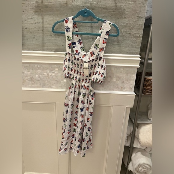 NWT new Anthropologie piper bandeau cutout mini dress medium cream print - Picture 8 of 17